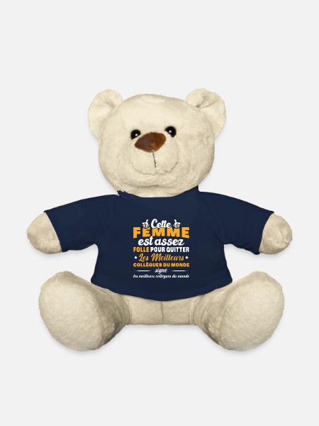 Départ Collègue de Travail Nouvel Emploi Retraite - Nounours - bleu marine