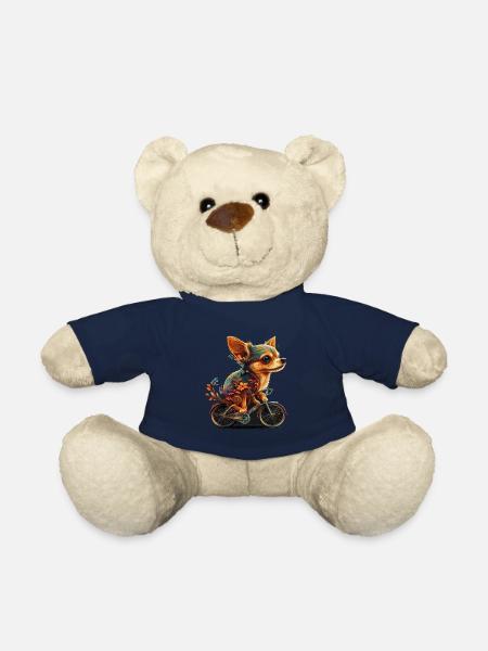 Chihuahua | Bike | Bicycle | Dog | Cycling | - Teddy Bear - french navy