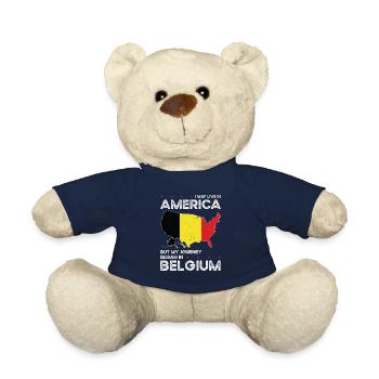 Belgian American Patriot USA Grown Belgium US Flag - Teddy Bear - french navy - Front
