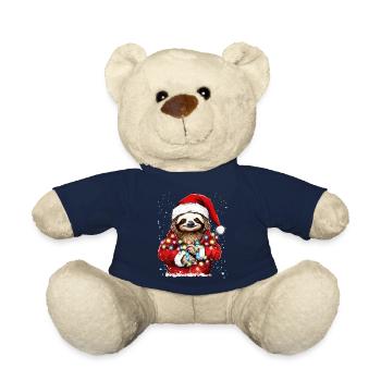 Faultier Weihnachten, Niedliches Faultier Weihnachten Design - Teddy - French Navy - Vorne