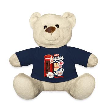 Visit London England, Großbritannien Spruch - Teddy - French Navy - Vorne