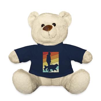 Rétro Mâle Quadrupède Ami Wauwau Chien Propriétaire Chien - Nounours - bleu marine - Devant