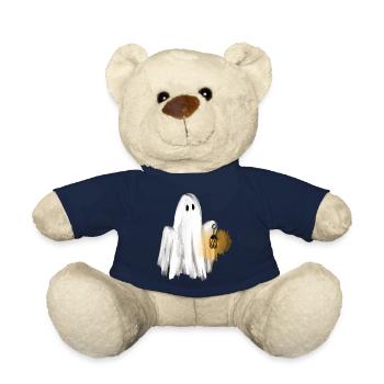 Saison effrayante - Petit fantôme avec lanterne - Nounours - bleu marine - Devant