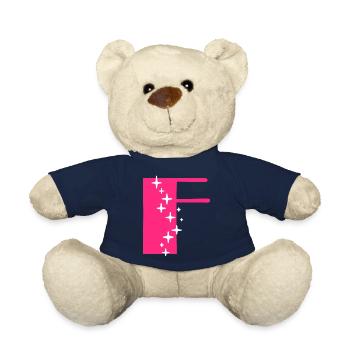 Buchstabe F Glitzer - Teddy - French Navy - Vorne