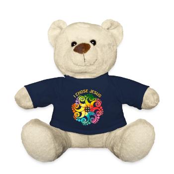 Jésus-Christ disant arc-en-ciel Mandala LGBTQ - Nounours - bleu marine - Devant
