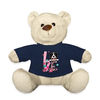 Chien malinois belge J’aime mon chien Saint-Valentin - Nounours - bleu marine - Devant
