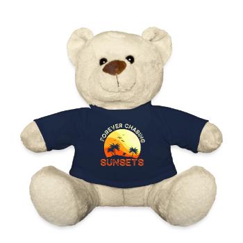 Forever Chasing Sunsets Retro Summer Vacation - Teddy Bear - french navy - Front