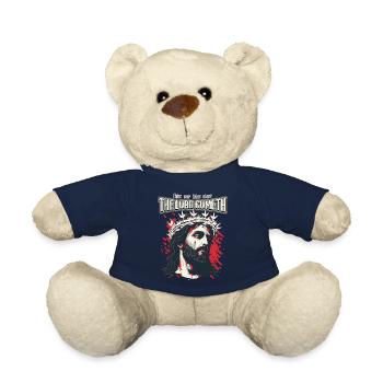 Dicton chrétien : Jésus-Christ avec une couronne d’épines - Nounours - bleu marine - Devant