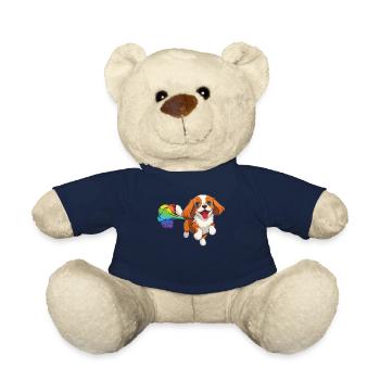 King Charles Cavalier Drôle Arc-en-ciel Pet - Nounours - bleu marine - Devant