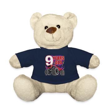 Cool 9 Year Old Monster Truck Party - Teddy Bear - french navy - Front