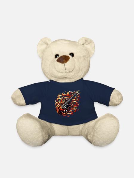 E-Gitarre mit Flammen - Heavy Metal - Teddy - French Navy