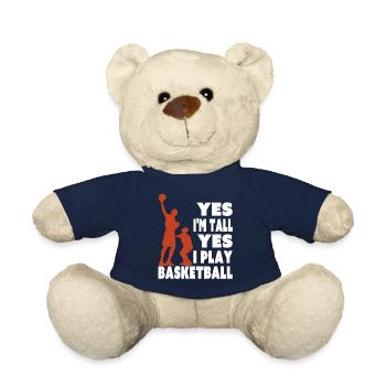 Yes I Am Tall I Play Basketball Funny Tall Player - Teddy Bear - french navy - Front