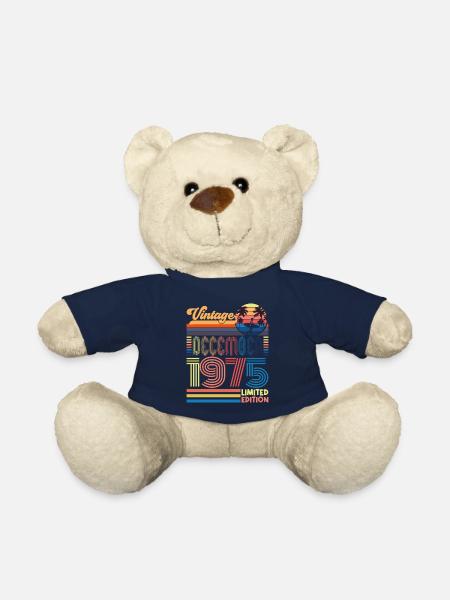 Anniversaire Décembre 1975. Cadeau decembre 1975. - Nounours - bleu marine