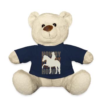 Howdy! Western Rider Greeting and Fun - Teddy Bear - french navy - Front