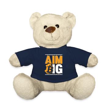 Aim Big Blockchain Crypto Kryptowährung Bitcoin - Teddy - French Navy - Vorne