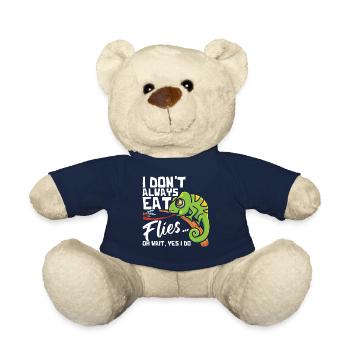Je ne mange pas toujours des mouches, caméléon T-shirt - Nounours - bleu marine - Devant