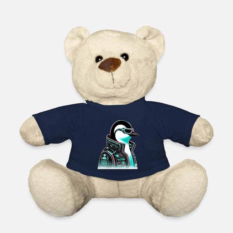 Cyberpunk Pinguin Grafikdesign - Teddy - French Navy