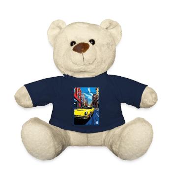 Pop-Art Cartoon Sportwagen in den Straßen - Teddy - French Navy - Vorne