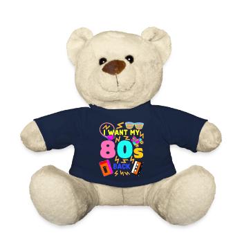 Blague rétro des années 80 1980 - Nounours - bleu marine - Devant