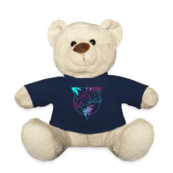 Colored Dino Circle Art Gift - Teddy Bear - french navy - Front