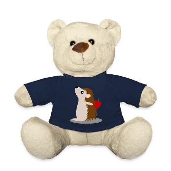 Hérisson avec des hérissons de pommes - Nounours - bleu marine - Devant