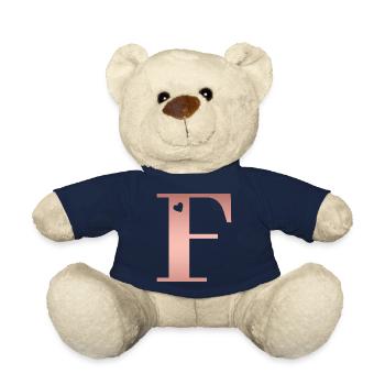 Buchstabe F Roségold - Teddy - French Navy - Vorne
