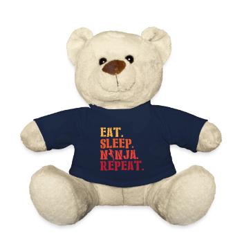 Eat Sleep Ninja Repeat Shadow Warrior Ninja - Teddy Bear - french navy - Front