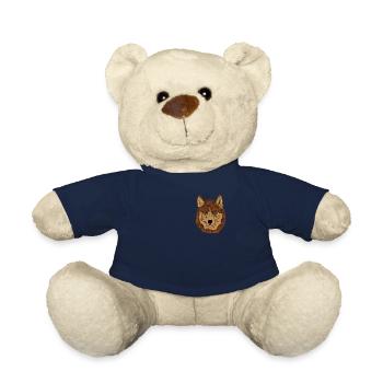 Tête de loup Animal Motif imprimé avec loup - Nounours - bleu marine - Devant