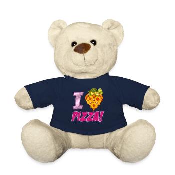 I LOVE PIZZA- Pizza Geschenke - Pizza Tshirt - Teddy - French Navy - Vorne