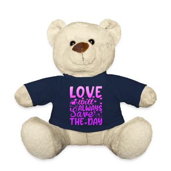 Liebe mich Valentinstag Alles Gute zum Valentinstag Valentinstag - Teddy - French Navy - Vorne