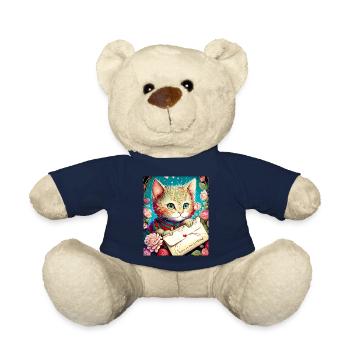 VALENTINSTAG KATZE BRIEF BLUMEN - Teddy - French Navy - Vorne