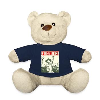 Asian Rice Farmer: Freedom - Teddy Bear - french navy - Front