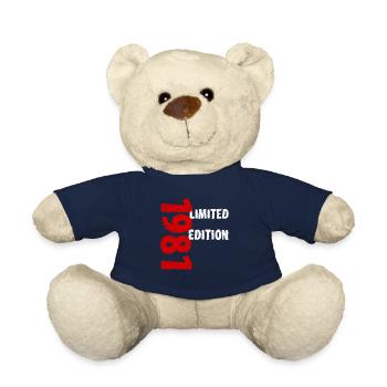 1981 Limited Edition Geburtstag Geschenk Frau Mann - Teddy - French Navy - Vorne