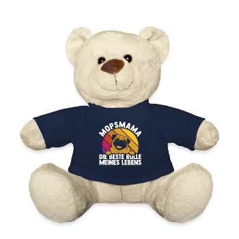 Hundemama Mopsmama Frauchen Hund Mops - Teddy - French Navy - Vorne