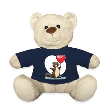 Coeur de loutre - Saint-Valentin - Nounours - bleu marine - Devant