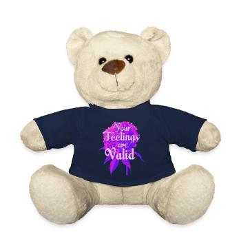 Your Feelings Are Valid Anxiety Depression Therapy - Teddy Bear - french navy - Front