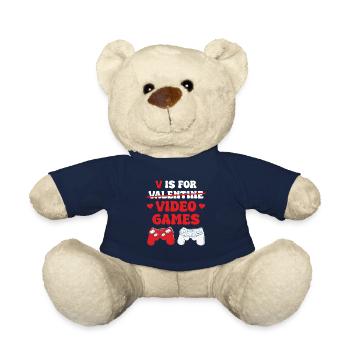 Valentine Video Games Herz Für Computer Spiele - Teddy - French Navy - Vorne