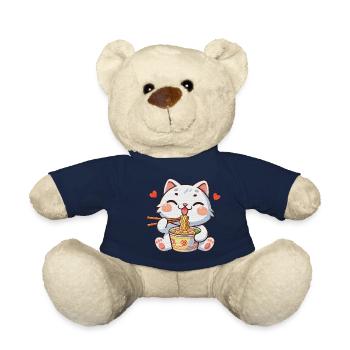 cute cat eating ramen - Teddy - French Navy - Vorne