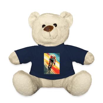 Modern Art Colorful Stripes and Streets Cycling - Teddy Bear - french navy - Front