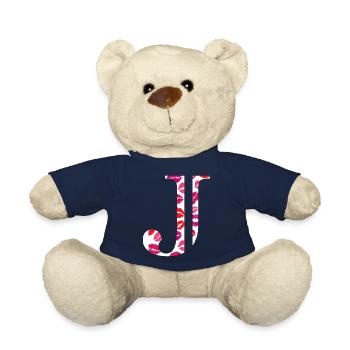 Lettre j bisous - Nounours - bleu marine - Devant
