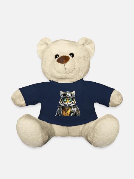 KATZE LEDERJACKE BRILLE - Teddy - French Navy