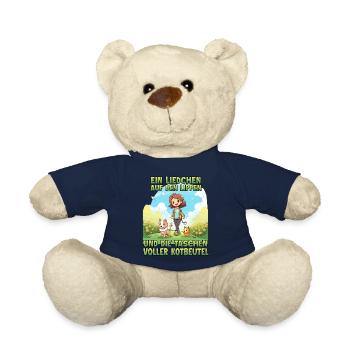 Funny dog owner walking t-shirt dog mom - Teddy Bear - french navy - Front