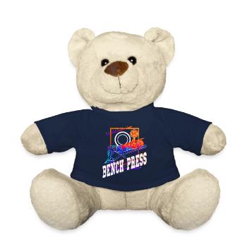 Bench Press Weightlifting Weight Training Fitness Strong - Teddy Bear - french navy - Front