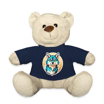 Wolf Fantasy Illustration - Teddy Bear - french navy - Front