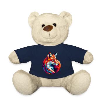 Fox in polygon illustration - Teddy Bear - french navy - Front