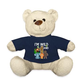 I'm wild and 1 Safari jungle - Teddy Bear - french navy - Front