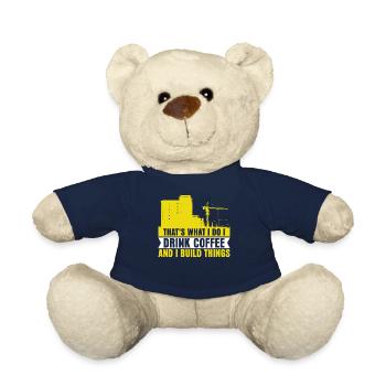 Construction Worker Crane - Teddy Bear - french navy - Front