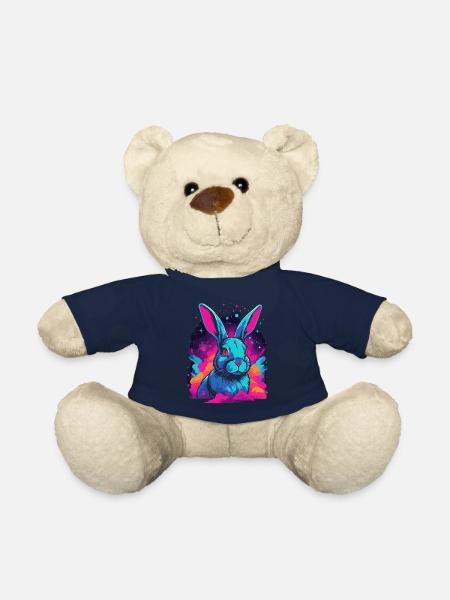 Nébuleuse de l’espace Galaxy Rabbit Lovers Vaporwave - Nounours - bleu marine