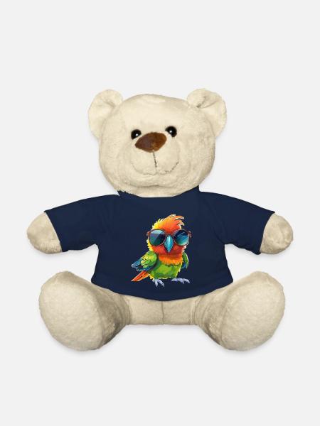 Cooler Papagei mit Sonnenbrille - Teddy - French Navy
