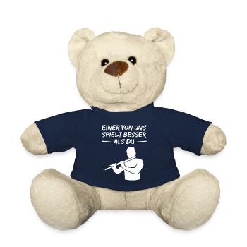 Superior Flutist Saying Gift - Teddy Bear - french navy - Front